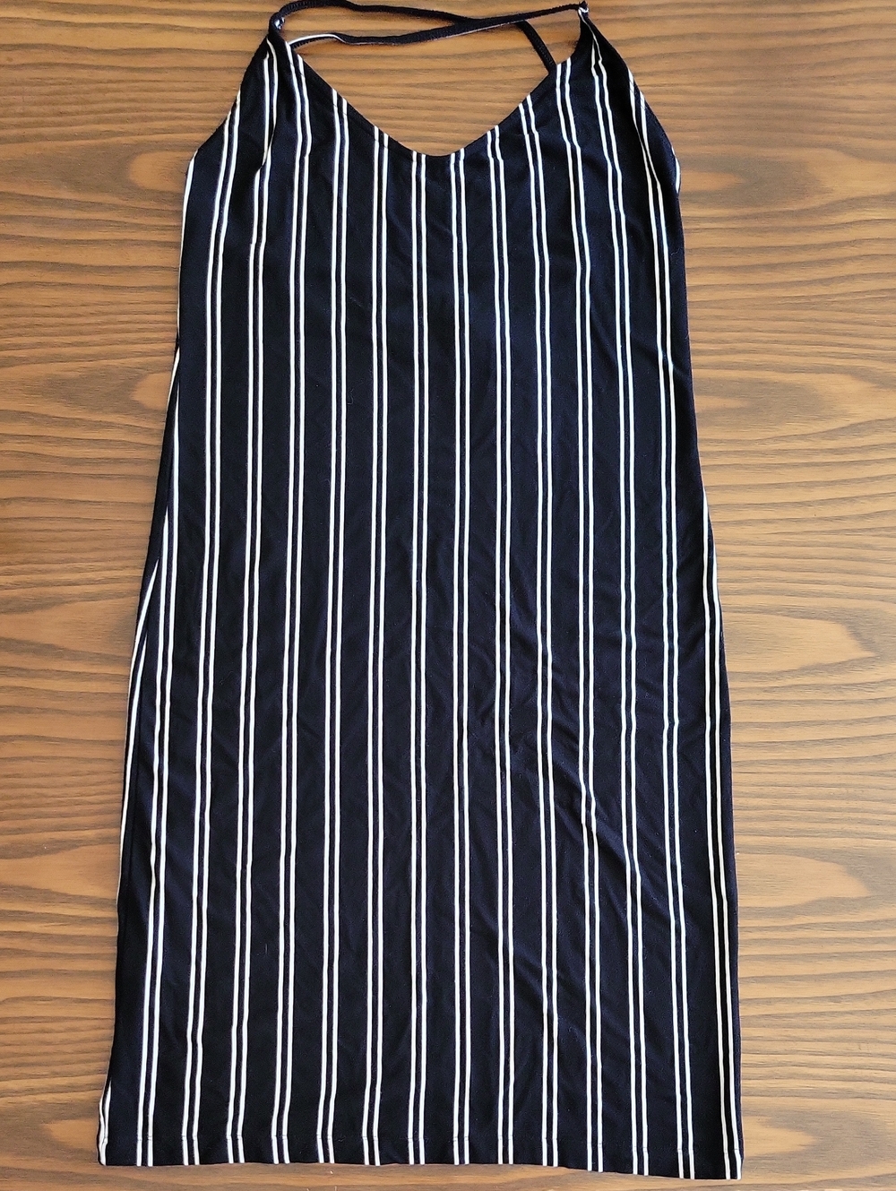 NWT -- OBEY WORLDWIDE Black and White Vertical Stripe Midi Dress | Size: M